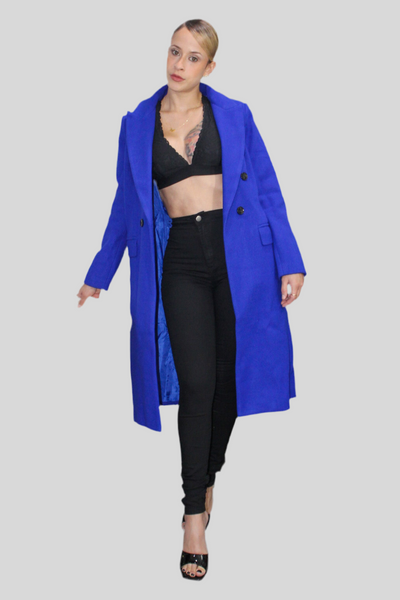 Blue Cute knee-length jacket with buttons