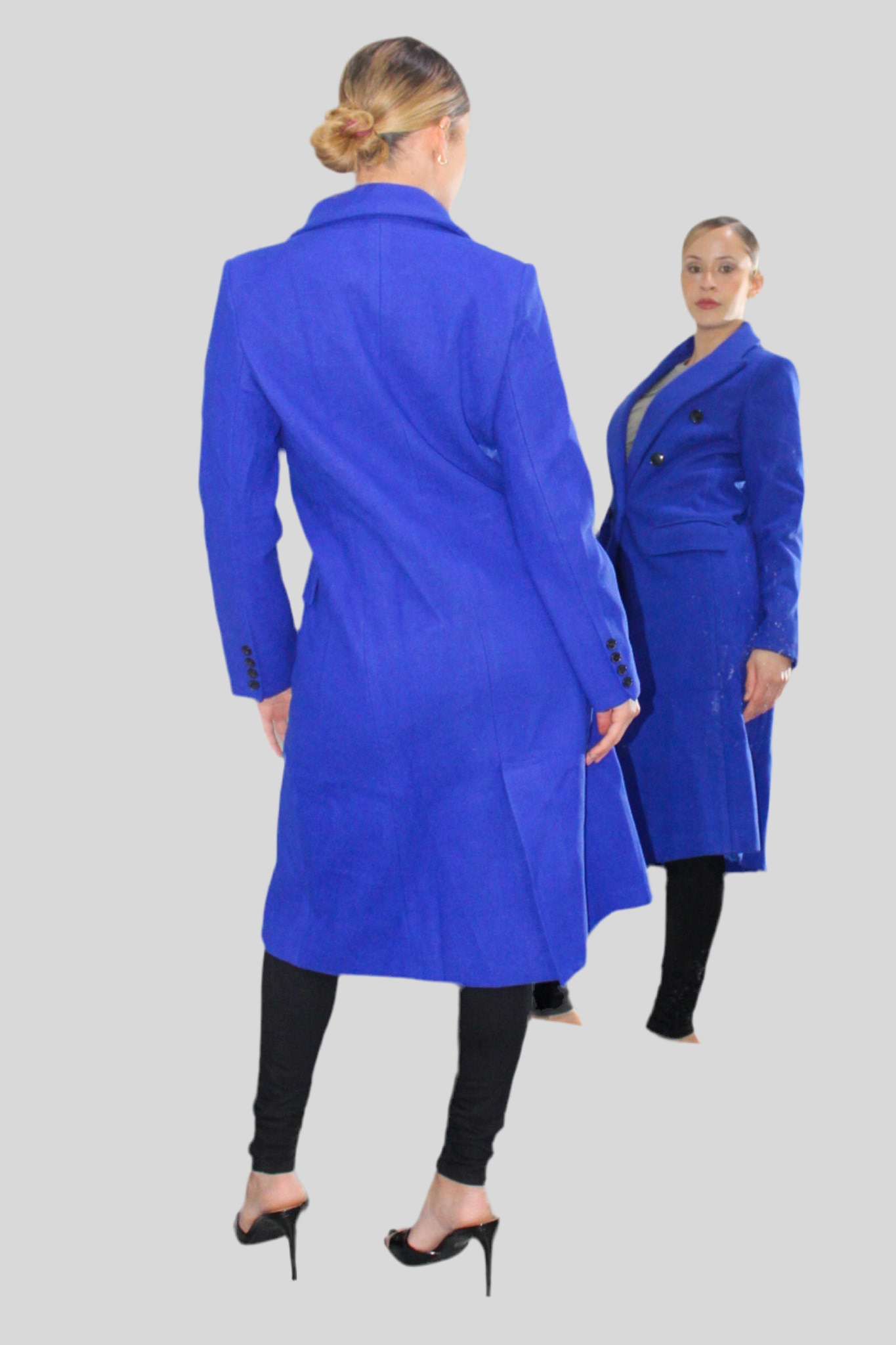 Blue Cute knee-length jacket with buttons