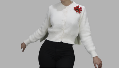 Soft knit sweater whit 3D floral details