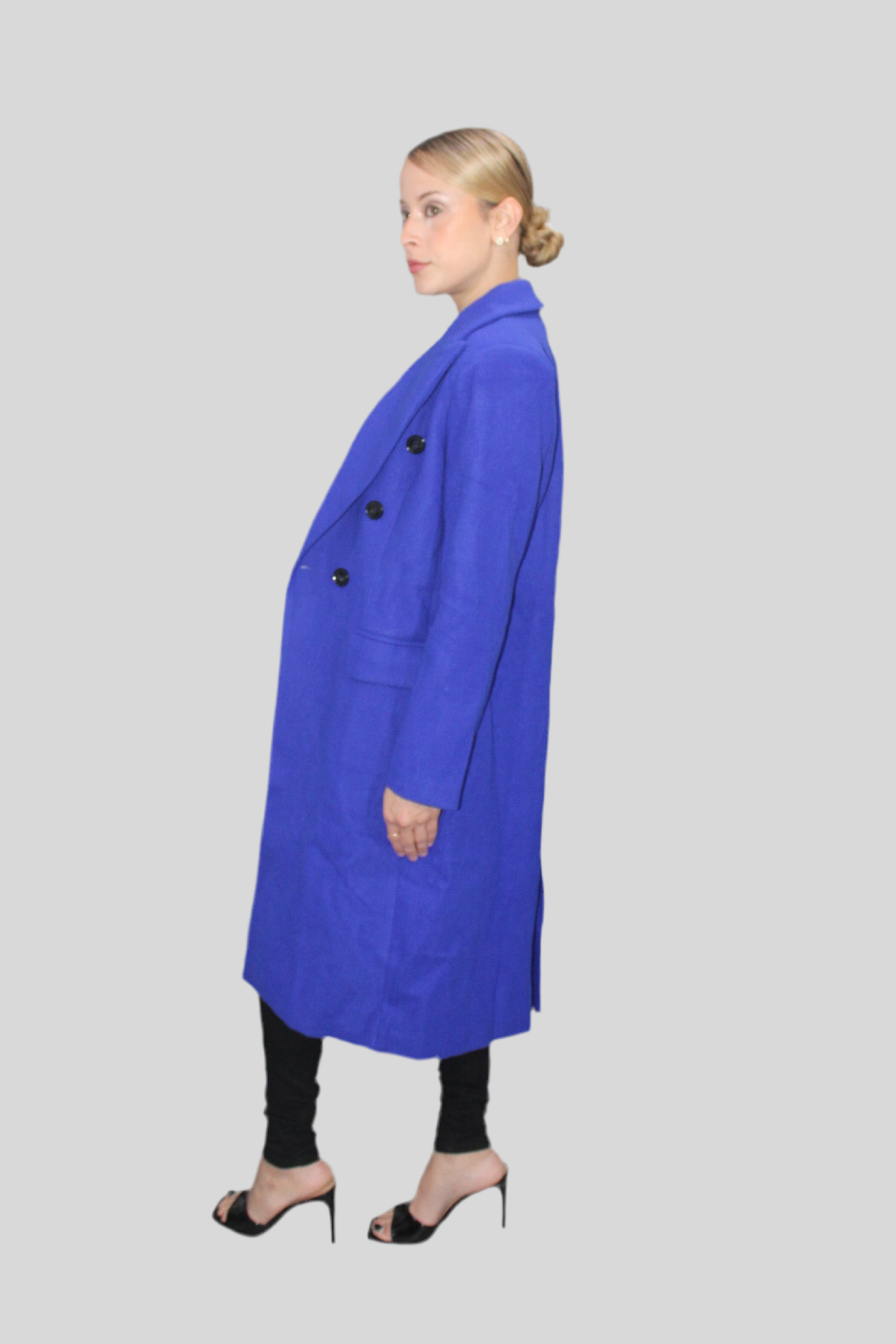 Blue Cute knee-length jacket with buttons